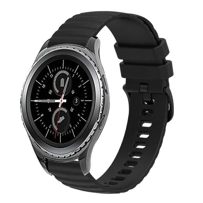 20mm Wavy Dotted Solid-Color Silicone Watch Band, For Samsung Galaxy Gear S2 Classic