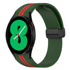 For Samsung Galaxy Watch 4 44mm / Amy Green+Red