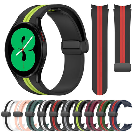 Folding Magnetic Clasp Silicone Watch Band, For Samsung Galaxy Watch 4 44mm, For Samsung Galaxy Watch 4 40mm