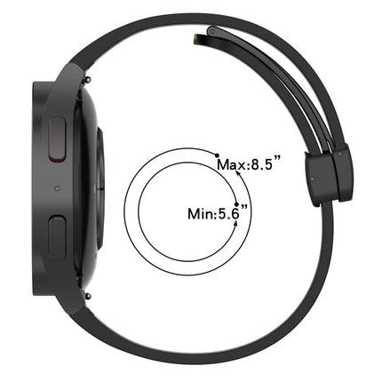 Folding Magnetic Clasp Silicone Watch Band, For Samsung Galaxy Watch 4 44mm, For Samsung Galaxy Watch 4 40mm