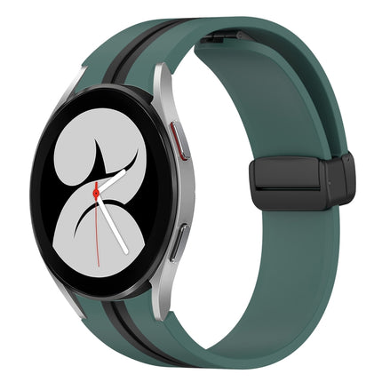 Folding Magnetic Clasp Silicone Watch Band, For Samsung Galaxy Watch 4 44mm, For Samsung Galaxy Watch 4 40mm