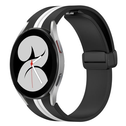 Folding Magnetic Clasp Silicone Watch Band, For Samsung Galaxy Watch 4 44mm, For Samsung Galaxy Watch 4 40mm