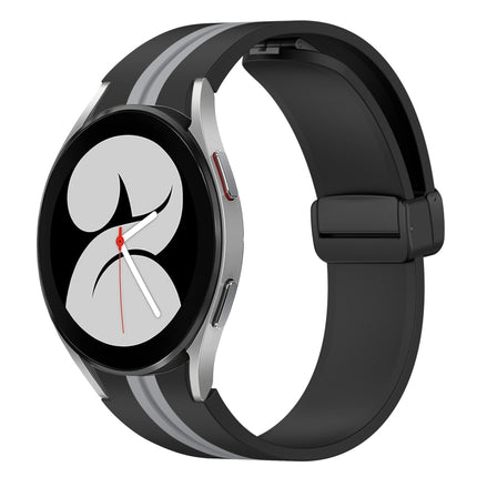 Folding Magnetic Clasp Silicone Watch Band, For Samsung Galaxy Watch 4 44mm, For Samsung Galaxy Watch 4 40mm