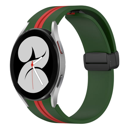 Folding Magnetic Clasp Silicone Watch Band, For Samsung Galaxy Watch 4 44mm, For Samsung Galaxy Watch 4 40mm
