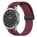 For Samsung Galaxy Watch 4 Classic 46mm / Wine Red+Black