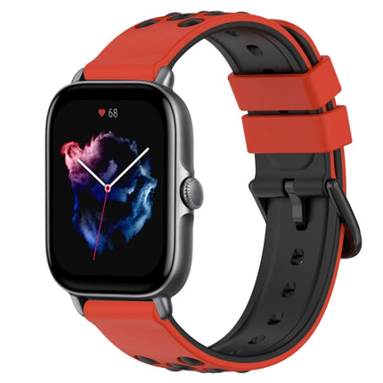 20mm Two-Color Porous Silicone Watch Band, For Amazfit GTS 3, For Amazfit GTS 2E