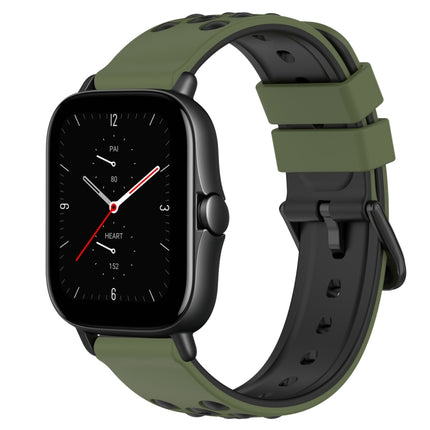 20mm Two-Color Porous Silicone Watch Band, For Amazfit GTS 3, For Amazfit GTS 2E