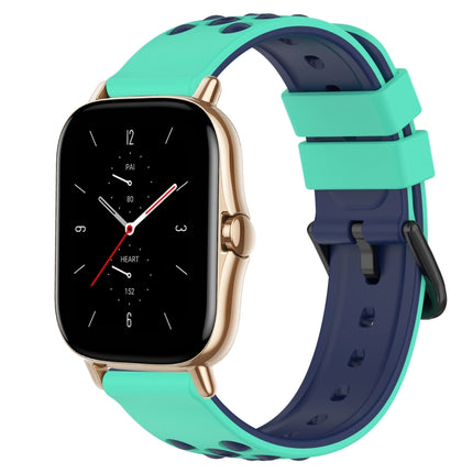 20mm Two-Color Porous Silicone Watch Band, For Amazfit GTS 2 Mini, For Amazfit GTS 2