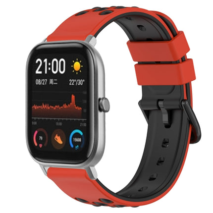 20mm Two-Color Porous Silicone Watch Band, For Amazfit GTS, For Amazfit GTR 42mm