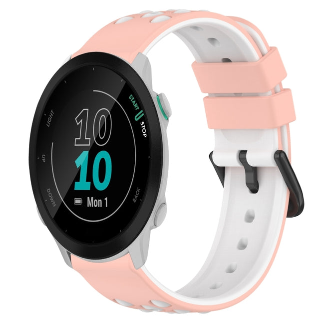 20mm Two-Color Porous Silicone Watch Band, For Garmin Forerunner 55, For Garmin Venu
