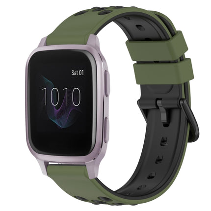 20mm Two-Color Porous Silicone Watch Band, For Garmin Venu SQ, For Garminmove Luxe