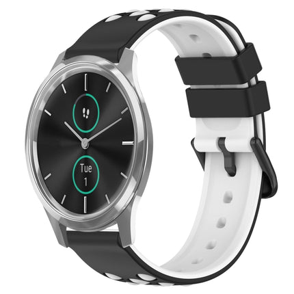 20mm Two-Color Porous Silicone Watch Band, For Garmin Venu SQ, For Garminmove Luxe