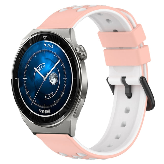 20mm Two-Color Porous Silicone Watch Band, For Huawei Watch GT3 Pro 43mm, For Huawei Watch GT3 42mm