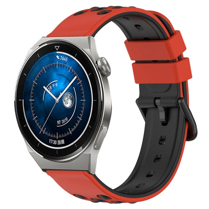 20mm Two-Color Porous Silicone Watch Band, For Huawei Watch GT3 Pro 43mm, For Huawei Watch GT3 42mm