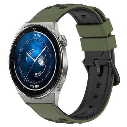 20mm Two-Color Porous Silicone Watch Band, For Huawei Watch GT3 Pro 43mm, For Huawei Watch GT3 42mm