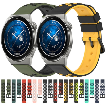 20mm Two-Color Porous Silicone Watch Band, For Huawei Watch GT3 Pro 43mm, For Huawei Watch GT3 42mm