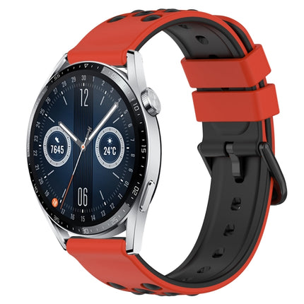 20mm Two-Color Porous Silicone Watch Band, For Huawei Watch GT3 Pro 43mm, For Huawei Watch GT3 42mm