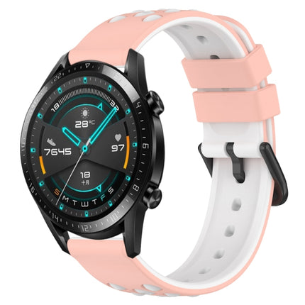 20mm Two-Color Porous Silicone Watch Band, For Huawei Watch GT2 42mm, For Huawei Watch 2