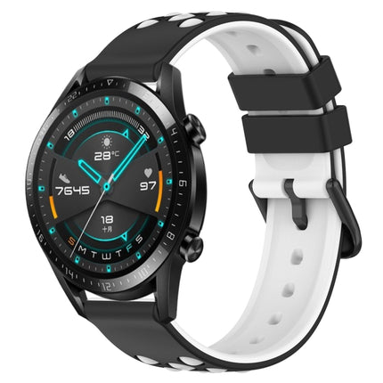 20mm Two-Color Porous Silicone Watch Band, For Huawei Watch GT2 42mm, For Huawei Watch 2
