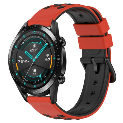 20mm Two-Color Porous Silicone Watch Band, For Huawei Watch GT2 42mm, For Huawei Watch 2