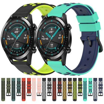 20mm Two-Color Porous Silicone Watch Band, For Huawei Watch GT2 42mm, For Huawei Watch 2