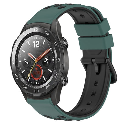 20mm Two-Color Porous Silicone Watch Band, For Huawei Watch GT2 42mm, For Huawei Watch 2