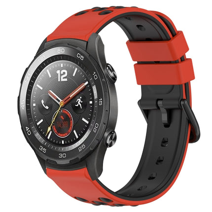 20mm Two-Color Porous Silicone Watch Band, For Huawei Watch GT2 42mm, For Huawei Watch 2