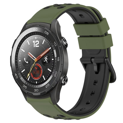 20mm Two-Color Porous Silicone Watch Band, For Huawei Watch GT2 42mm, For Huawei Watch 2