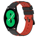 For Samsung Galaxy Watch4 44mm / Black+Red