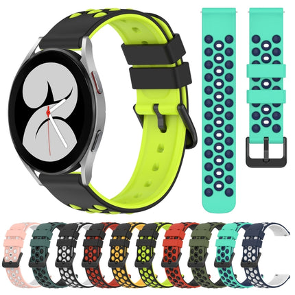 20mm Two-Color Porous Silicone Watch Band, For Samsung Galaxy Watch4 40mm, For Samsung  Galaxy Watch4 Classic 42mm