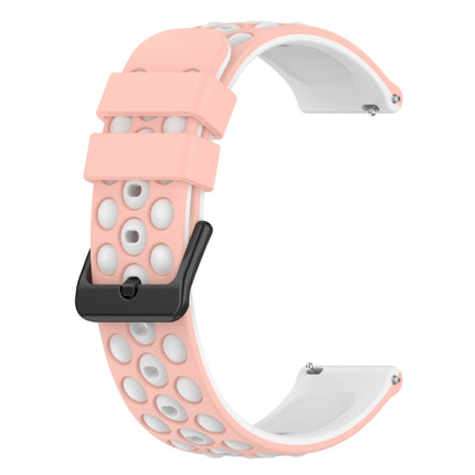 20mm Two-Color Porous Silicone Watch Band, For Samsung  Galaxy Watch4 Classic 46mm, For Samsung Galaxy Watch Active2 40mm