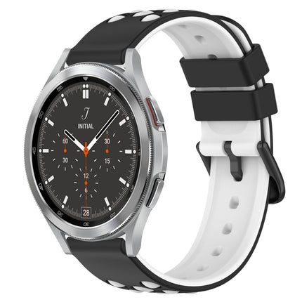 20mm Two-Color Porous Silicone Watch Band, For Samsung  Galaxy Watch4 Classic 46mm, For Samsung Galaxy Watch Active2 40mm