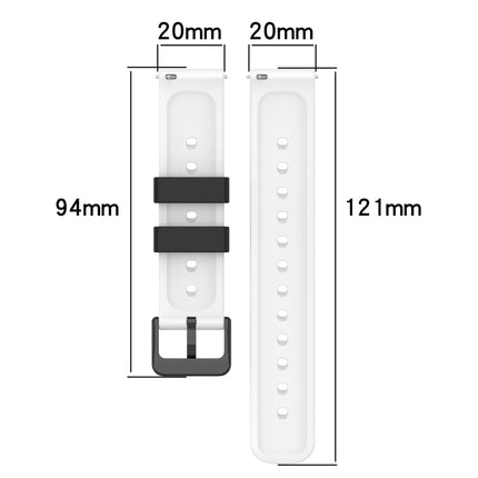 20mm Two-Color Porous Silicone Watch Band, For Samsung  Galaxy Watch4 Classic 46mm, For Samsung Galaxy Watch Active2 40mm