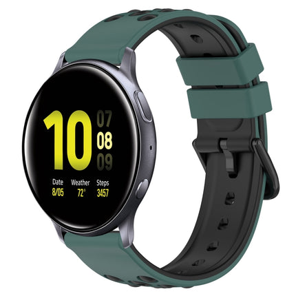 20mm Two-Color Porous Silicone Watch Band, For Samsung  Galaxy Watch4 Classic 46mm, For Samsung Galaxy Watch Active2 40mm