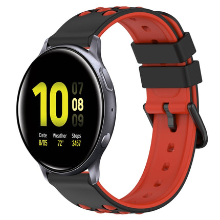 20mm Two-Color Porous Silicone Watch Band, For Samsung  Galaxy Watch4 Classic 46mm, For Samsung Galaxy Watch Active2 40mm