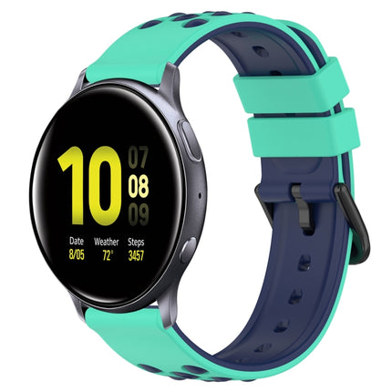 20mm Two-Color Porous Silicone Watch Band, For Samsung  Galaxy Watch4 Classic 46mm, For Samsung Galaxy Watch Active2 40mm