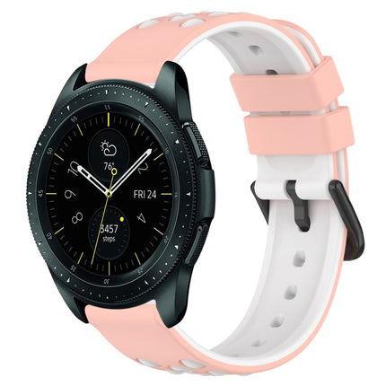 20mm Two-Color Porous Silicone Watch Band, For Samsung Galaxy Watch Active2 44mm, For Samsung Galaxy Watch 42mm