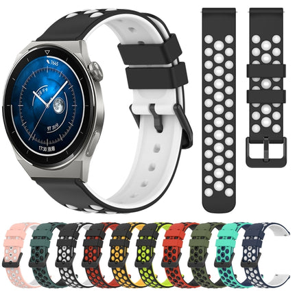 22mm Two-Color Porous Silicone Watch Band, For Huawei Watch GT3 Pro 46mm, For Huawei Watch GT3 46mm