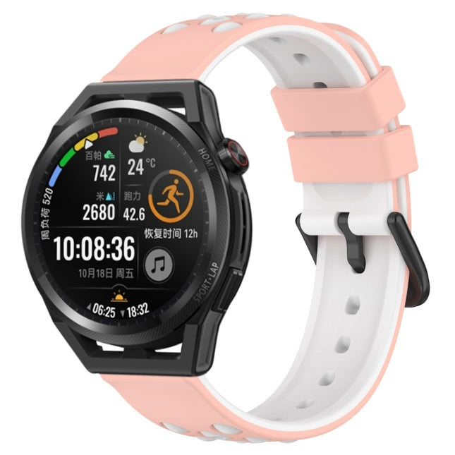 22mm Two-Color Porous Silicone Watch Band, For Huawei Watch GT Runner, For Huawei Watch 3