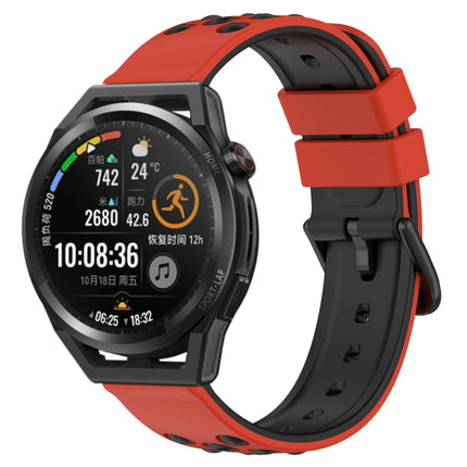 22mm Two-Color Porous Silicone Watch Band, For Huawei Watch GT Runner, For Huawei Watch 3