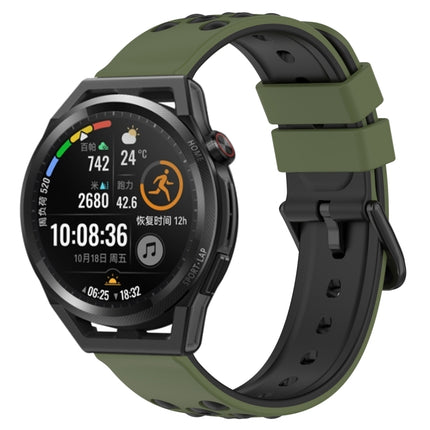 22mm Two-Color Porous Silicone Watch Band, For Huawei Watch GT Runner, For Huawei Watch 3