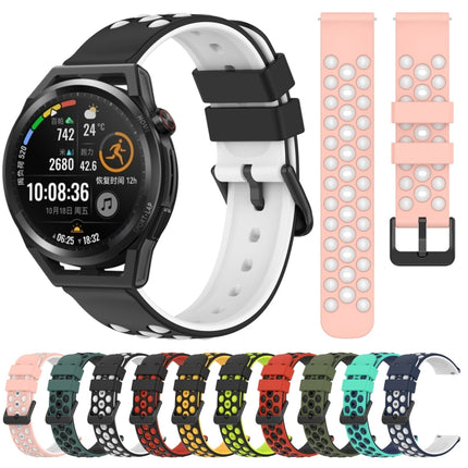 22mm Two-Color Porous Silicone Watch Band, For Huawei Watch GT Runner, For Huawei Watch 3