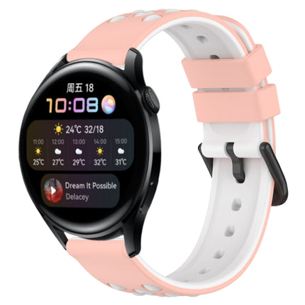 22mm Two-Color Porous Silicone Watch Band, For Huawei Watch GT Runner, For Huawei Watch 3