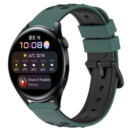 22mm Two-Color Porous Silicone Watch Band, For Huawei Watch GT Runner, For Huawei Watch 3