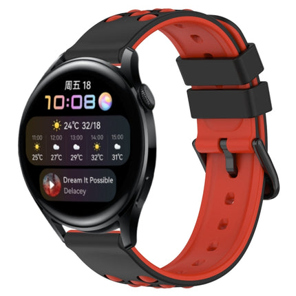 22mm Two-Color Porous Silicone Watch Band, For Huawei Watch GT Runner, For Huawei Watch 3