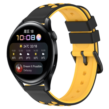 22mm Two-Color Porous Silicone Watch Band, For Huawei Watch GT Runner, For Huawei Watch 3