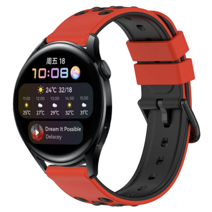 22mm Two-Color Porous Silicone Watch Band, For Huawei Watch GT Runner, For Huawei Watch 3