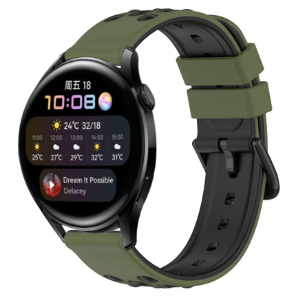 22mm Two-Color Porous Silicone Watch Band, For Huawei Watch GT Runner, For Huawei Watch 3
