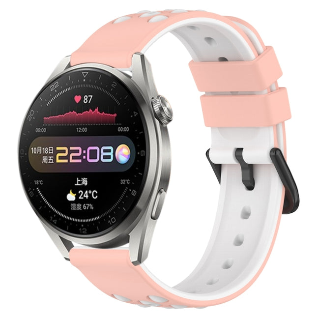22mm Two-Color Porous Silicone Watch Band, For Huawei Watch 3 Pro, For Huawei GT2 Pro