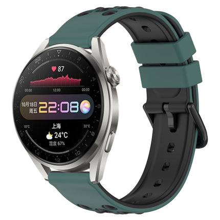 22mm Two-Color Porous Silicone Watch Band, For Huawei Watch 3 Pro, For Huawei GT2 Pro